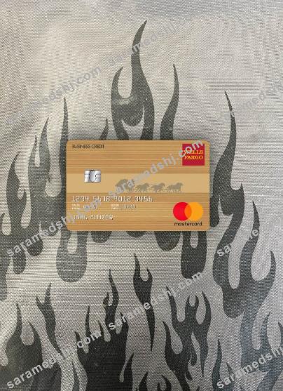 USA Wells Fargo bank mastercard brown photolook front